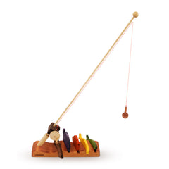Wooden Fishing Rod & Fish|Canne à Pêche et ses poissons